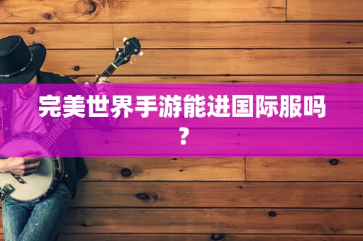 完美世界手游能进国际服吗？
