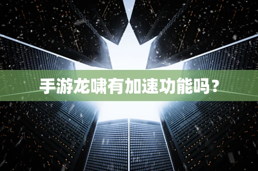 手游龙啸有加速功能吗？