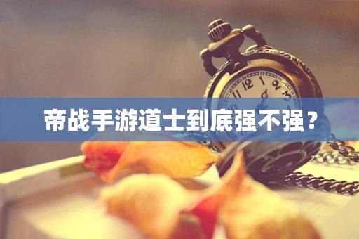 帝战手游道士到底强不强？