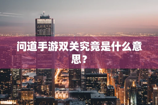 问道手游双关究竟是什么意思？