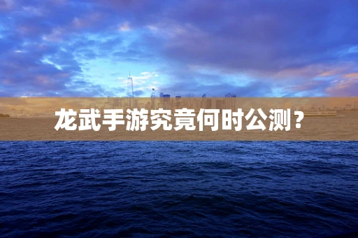 龙武手游究竟何时公测？