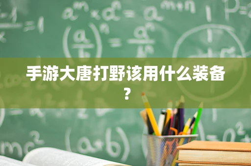 手游大唐打野该用什么装备？