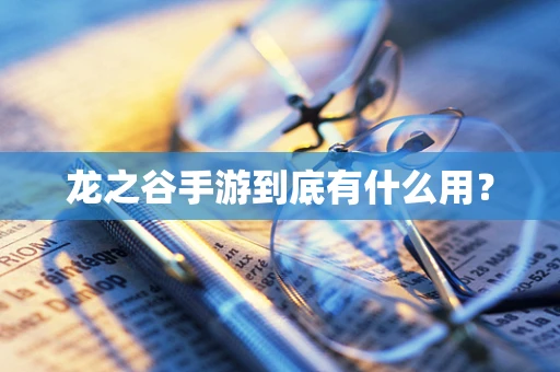 龙之谷手游到底有什么用？